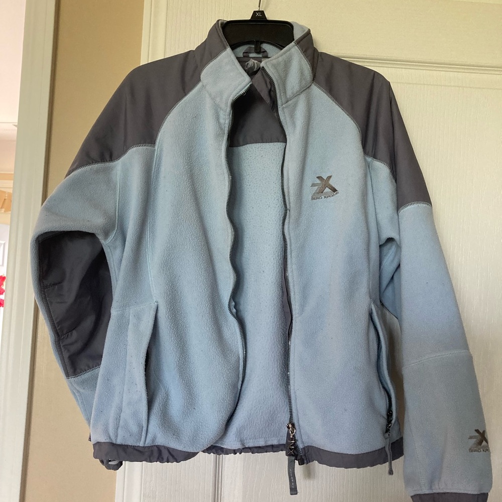 Zero Xposur Fleece Jacket in Blue & Gray